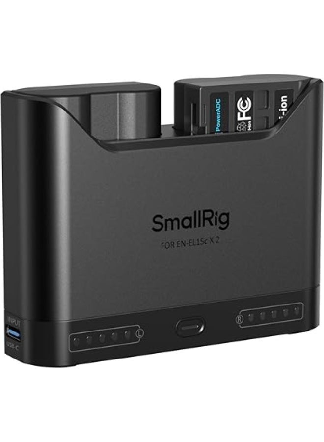 سمول ريج SMALLRIG EN-EL15c Camera Battery Set for Nikon, 22.5W Dual Slot Charger, 1940mAh Batteries, Full Compatible With Nikon ZR, Z6III, Zf, Z8, Z7II, Z7, Z6II, Z6, D850, D810, D780, D750, D500, D7500, D7200 - Image 1
