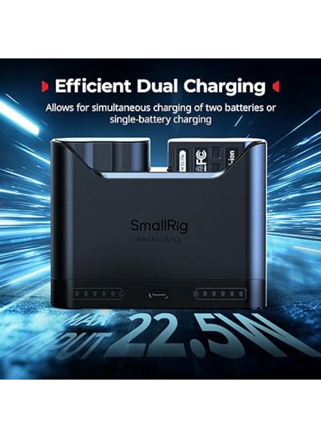سمول ريج SMALLRIG EN-EL15c Camera Battery Set for Nikon, 22.5W Dual Slot Charger, 1940mAh Batteries, Full Compatible With Nikon ZR, Z6III, Zf, Z8, Z7II, Z7, Z6II, Z6, D850, D810, D780, D750, D500, D7500, D7200 - Image 4