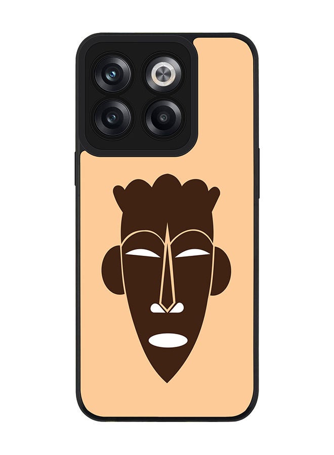 Stylizedd Rugged Black edge case for OnePlus 10T Slim fit Soft Case Flexible Rubber Edges Anti Drop TPU Gel Thin Cover - Tribal Mask - Image 1