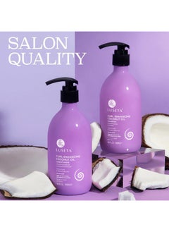 L LUSETA Luseta Curly Hair Shampoo & Conditioner Set with Coconut Oil, Unlimited Bounce and Definition for wavy and Coily hair, Reduce Frizz and Repair Dry Hair, for All Curl Types Sulfate Free 16.9Fl oz × 2  - Image 3