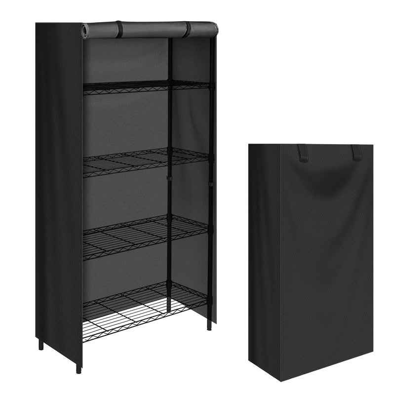 CATOTEL Storage Shelving Unit CoverWaterproof Shelf Cart Cover Protective Outdoor Indoor Storage Rack Dust Cover with Zipper 325Lx165Wx72H Black O0C2NHZY28 - Image 2