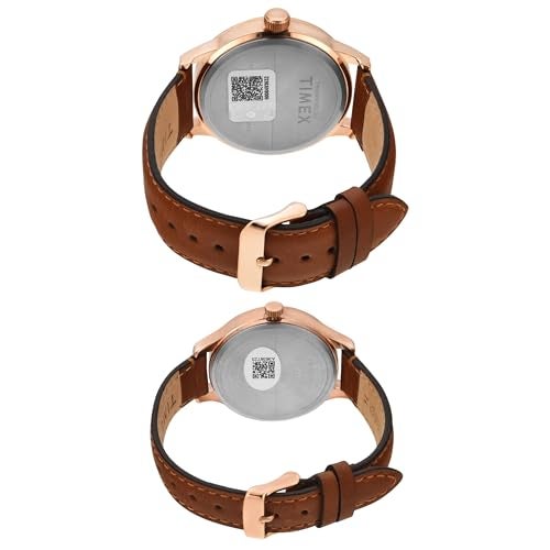 TIMEX Analog Watch for Unisex with Blue Round Dial & Brown Leather Strap Band Water Resistant Unisex Wrist Watches - TW00PR302 - Image 5