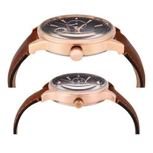 TIMEX Analog Watch for Unisex with Blue Round Dial & Brown Leather Strap Band Water Resistant Unisex Wrist Watches - TW00PR302 - Image 4