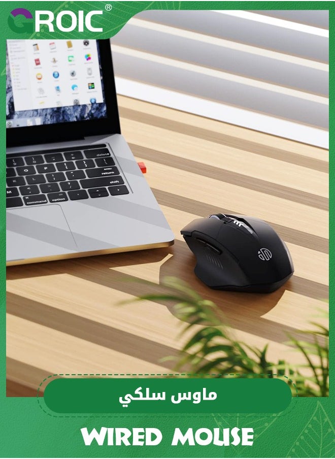 GROIC - Black Wireless Mouse,Rechargeable Mouse Wireless 2.4G USB, Ergonomic Computer Mouse, 3 Levels DPI, Silent Wireless Mice for Laptop PC Computer - Image 1