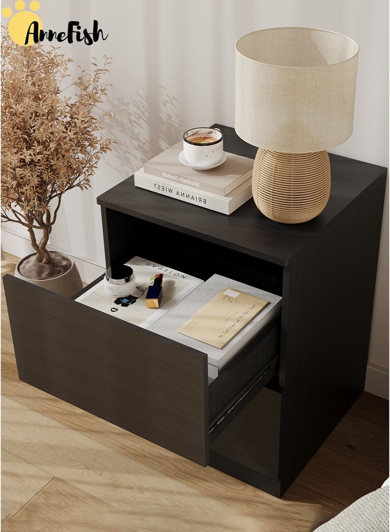 AnneFish 40*40*55cm NightStand for Bedroom Rustic Side Table Simple Bedside End Table with 2 Storage Drawers For Home - Image 3