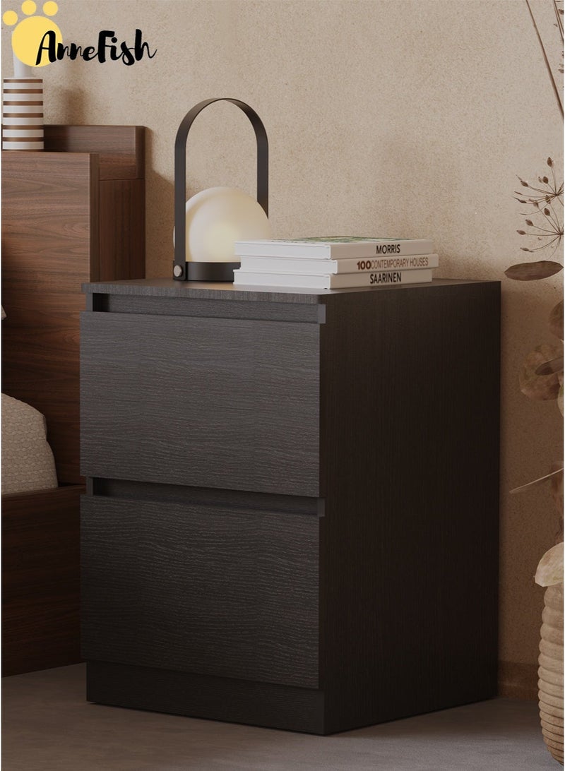 AnneFish 40*40*55cm NightStand for Bedroom Rustic Side Table Simple Bedside End Table with 2 Storage Drawers For Home - Image 2