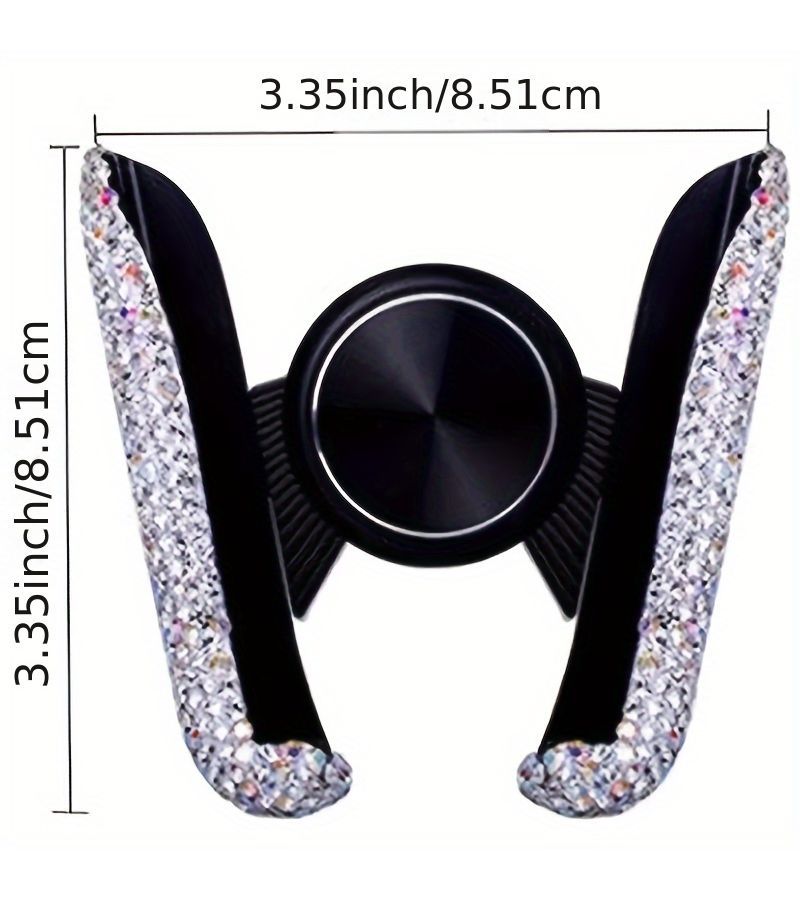 Back Rhinestone V Shaped Air Vent Clip On Phone Holder Dual Function Navigation Support Stand With 10 Scenarios Available - Image 4