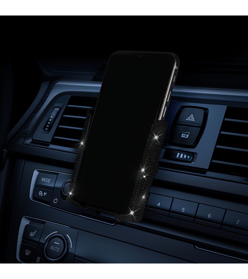 Back Rhinestone V Shaped Air Vent Clip On Phone Holder Dual Function Navigation Support Stand With 10 Scenarios Available - Image 5
