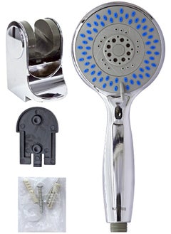 KADRIS Delux Shower Head Set SA-1126, 29x15 cms Showerhead with 150 cms Stainless Steel Shower Hose 5 Spray Settings Polished Chrome, with flexible self cleaning  - Image 2