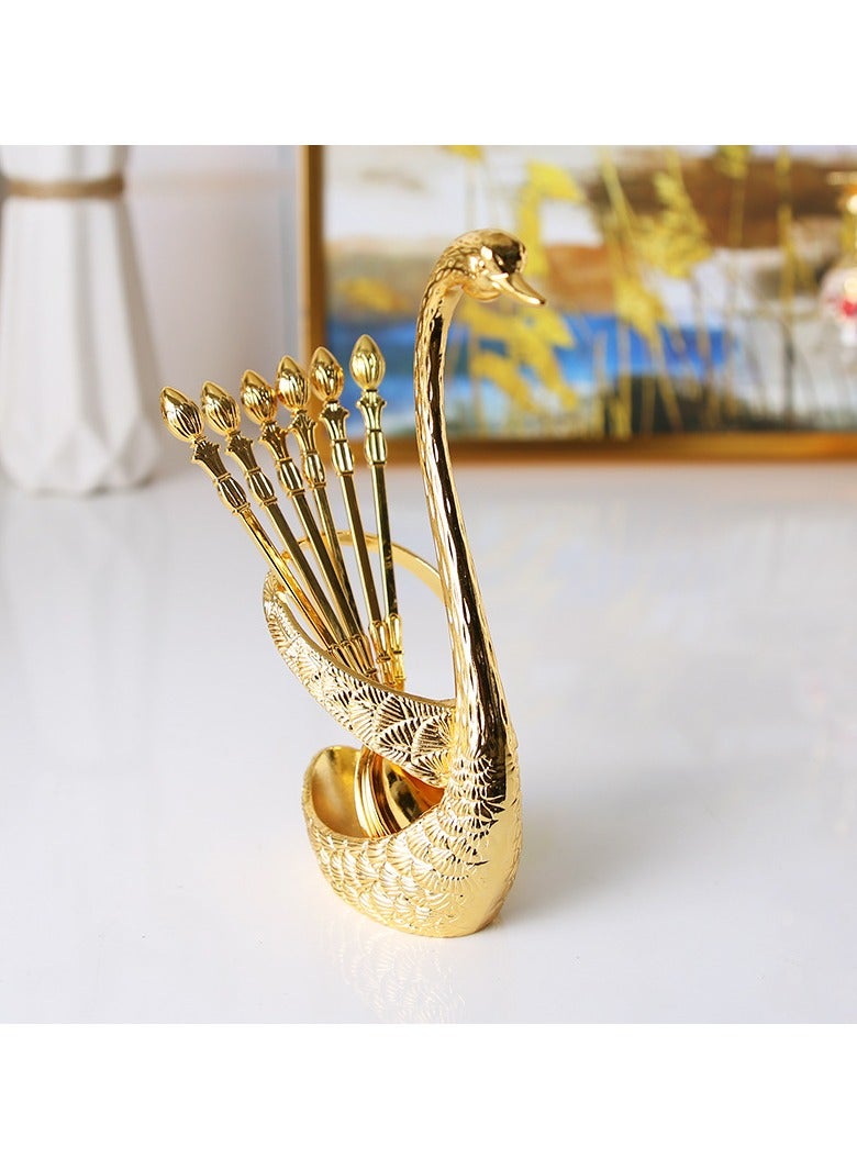 general Coffee spoon swan set home European style spoon swan seat tableware set suitable for afternoon tea gatherings - Image 1