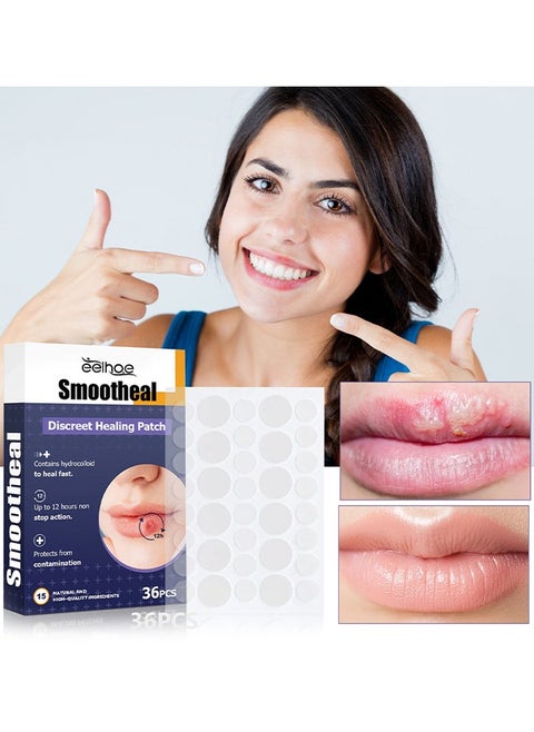 Discreet Healing Patch, Health Lip Clear Invisible Cold Sore Patches For Lips Help Soothe Shield And Hide Cold Sores, Helps Prevent Contamination, Fever Blister Bandages For Women And Men (36PCS)
