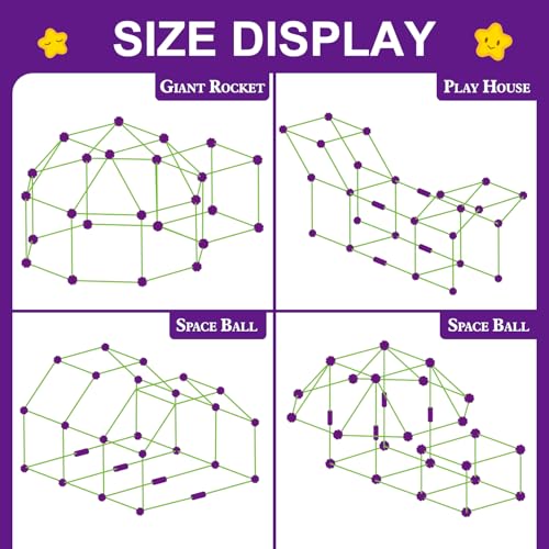 spring flower SpringFlower 100 PCS Glow in The Dark Fort Building Kit for KidsEducational Gift for 3 4 5 6 7 8 9 10 11 12 Years Old Boys and GirlsSTEM Construction Toys - Image 5