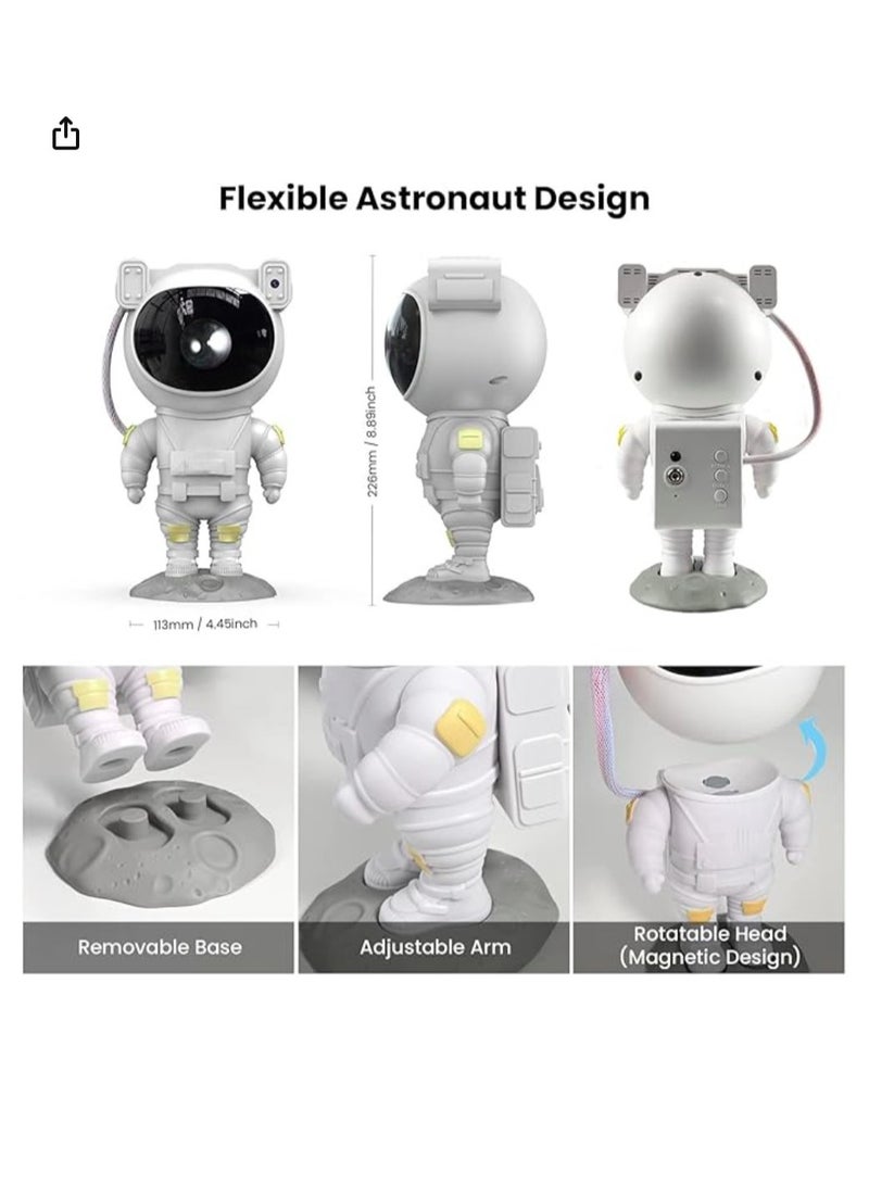 Astronaut Night Star Projector with Remote Control and 360 Degree Adjustable Design Astronaut Galaxy Nebula Night Light for Kids Adults Kids Bedroom Party Room Toy, White - Image 3