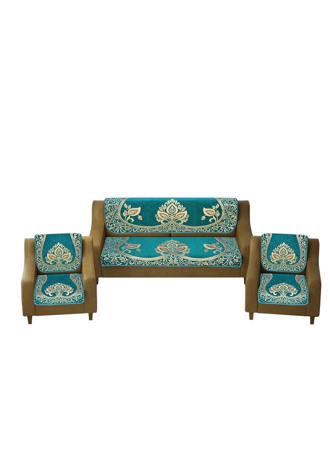 Dazzling DECOR Velvet Sofa Cover 3 Seater and 2 Seater - Premium Sofa Cover 5 Seater Full Cover Set for Couch- Heavy Fabric Sofa Seat Cover Slip Protector, 2701_Aqua - Image 2