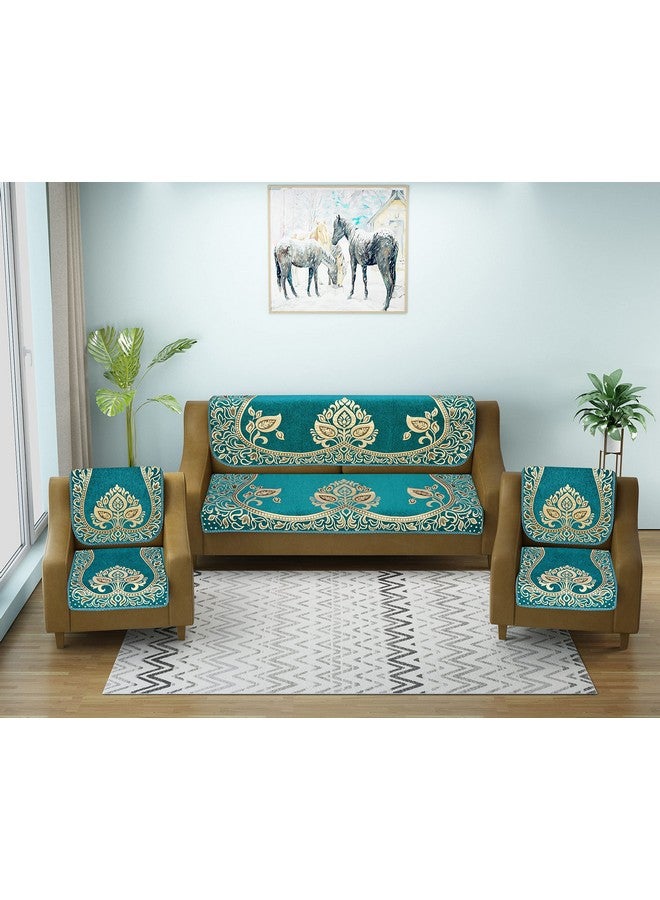 Dazzling DECOR Velvet Sofa Cover 3 Seater and 2 Seater - Premium Sofa Cover 5 Seater Full Cover Set for Couch- Heavy Fabric Sofa Seat Cover Slip Protector, 2701_Aqua - Image 1