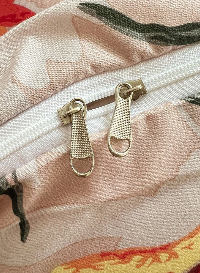 LUNA Home King size 6-piece modern duvet cover set with orange floral design. - Image 5