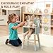 Pithfor Wooden Baby Doll High Chair Baby Doll Furniture Fits Up to 18 inch Dolls 18 inch Doll Accessories Green - Image 4