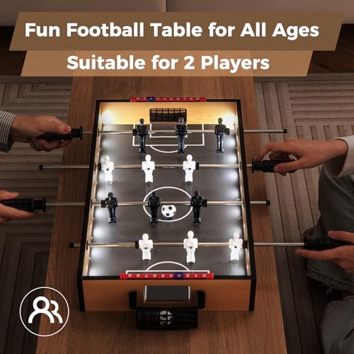 Goplus Foosball Table 20 Inch Mini Soccer Game Table with LED Lights 2 Footballs NonSlip Handle Indoor Portable Table Top Football Table for Kids Adults Party Bar Game Room Office - Image 5