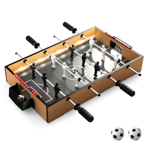 Goplus Foosball Table 20 Inch Mini Soccer Game Table with LED Lights 2 Footballs NonSlip Handle Indoor Portable Table Top Football Table for Kids Adults Party Bar Game Room Office - Image 1