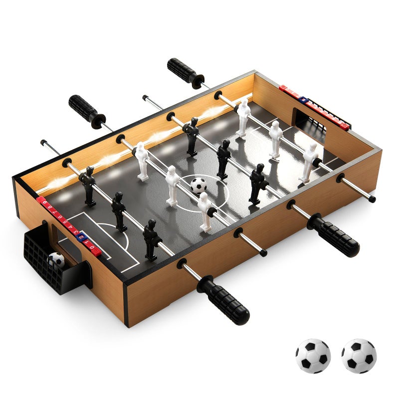 Goplus Foosball Table 20 Inch Mini Soccer Game Table with LED Lights 2 Footballs NonSlip Handle Indoor Portable Table Top Football Table for Kids Adults Party Bar Game Room Office - Image 4