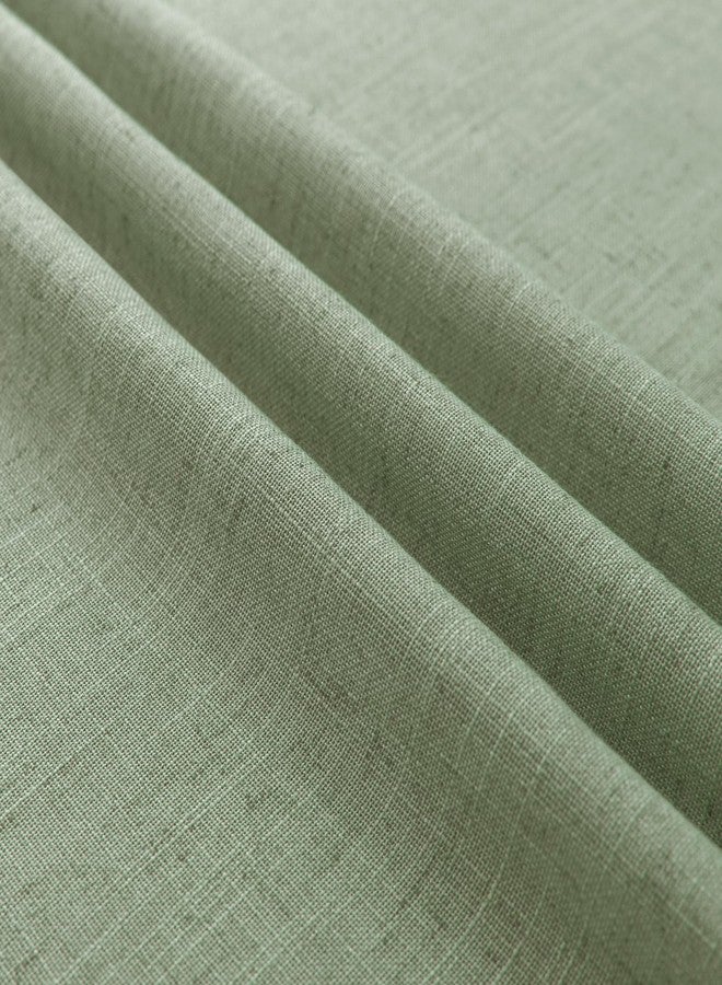 KOUFALL Sage Green Linen Sheer Curtains 84 Inches Long Boho Tab Top Farmhouse Cottagecore Cottage Core Curtains for Bedroom Living Room 84 Inch Long 2 Panels Set, Light Green - Image 5