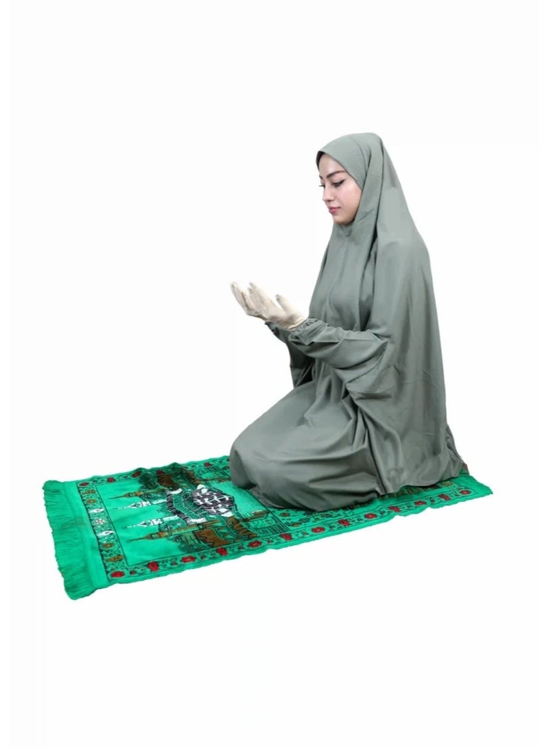 لیندا حجاب فستان صلاة إسلامي للنساء بلون أخضر زيتوني - ملابس محتشمة - Image 2