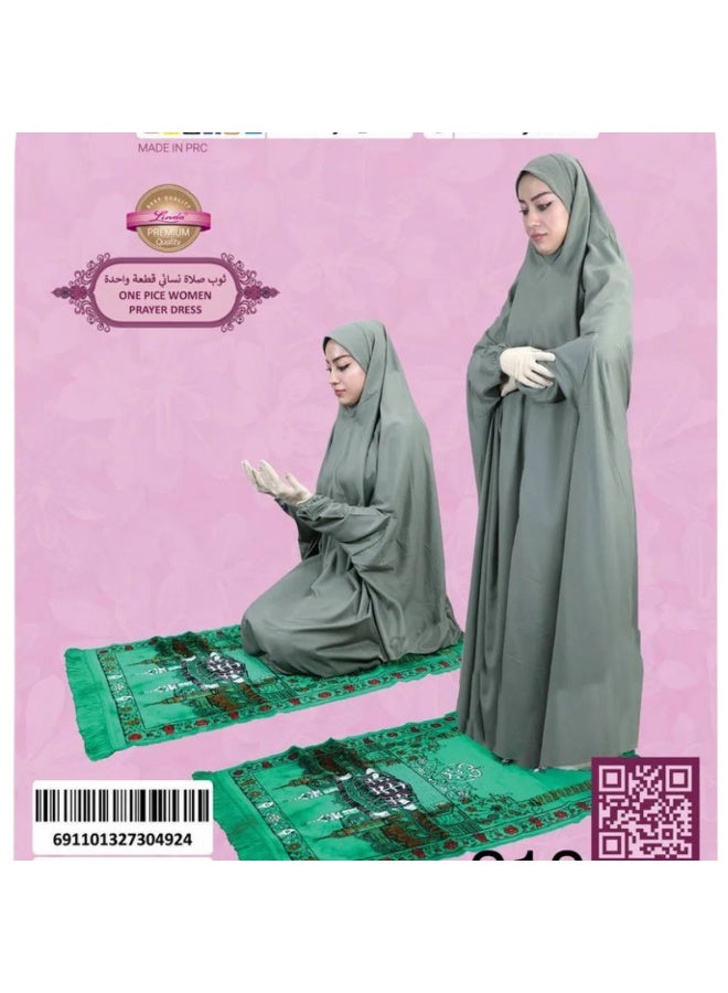 لیندا حجاب فستان صلاة إسلامي للنساء بلون أخضر زيتوني - ملابس محتشمة - Image 5