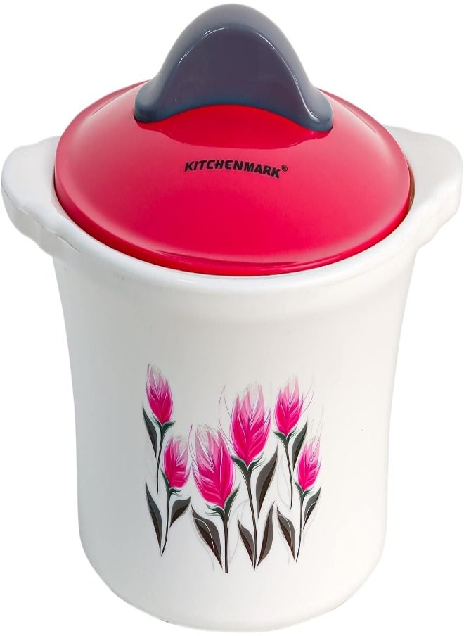 Kitchenmark Rose Casserole Dishes With Handle 2000Ml Flowers Orchid Design Printed Food Grade Bpa Free Casseroles With Lid Hot Pot Serving Dish Bowls Containers Hotpot Box Tableware (Red Color) - pzsku/Z42DB0219F94821DE8A09Z/45/_/1716203502/51c2218b-6142-4aa0-b803-4adc07159a2d