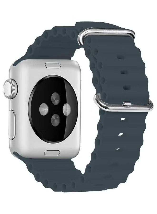 vesus 2Pack for apple watch ocean band 49mm 45mm 44mm 42mm Soft Silicone Loop Strap for watch Series Ultra/8/7/SE/6/5/4/3/2/1 Orange/Midnight Blue - Image 3