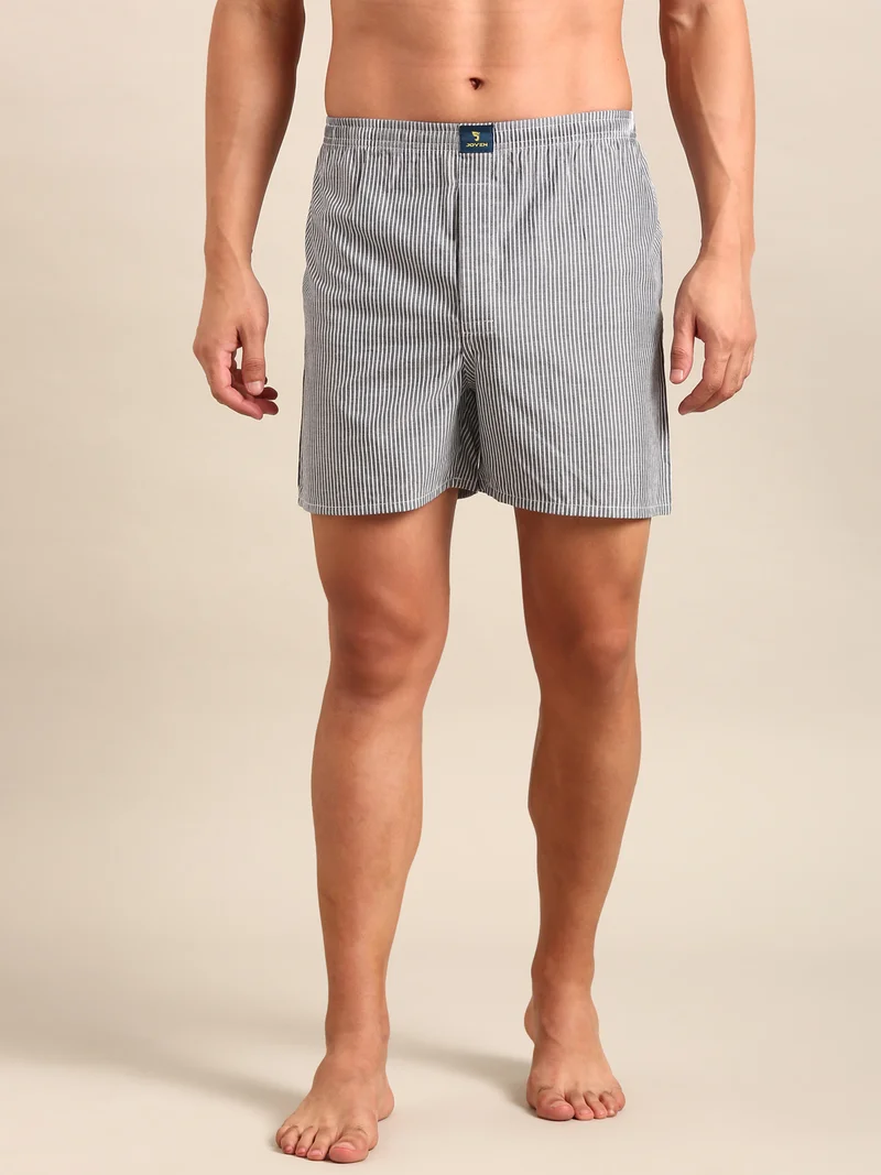 جوفن Men Checked Pure Cotton Boxers Pack of 2