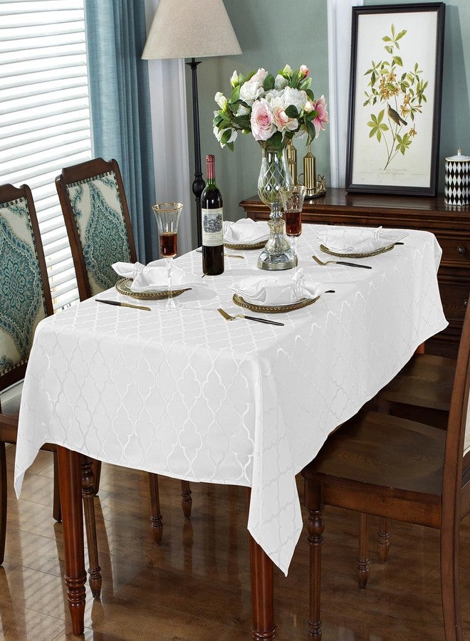 SASTYBALE Jacquard Napkin Flower Pattern Polyester Napkins Spill Proof Wrinkle Resistant Dust-Proof Table Cover for Kitchen Dining Tabletop (White, 20" x 20") - Image 5