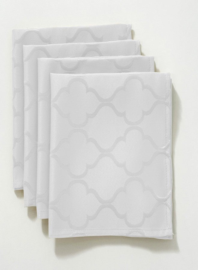 SASTYBALE Jacquard Napkin Flower Pattern Polyester Napkins Spill Proof Wrinkle Resistant Dust-Proof Table Cover for Kitchen Dining Tabletop (White, 20" x 20") - Image 1