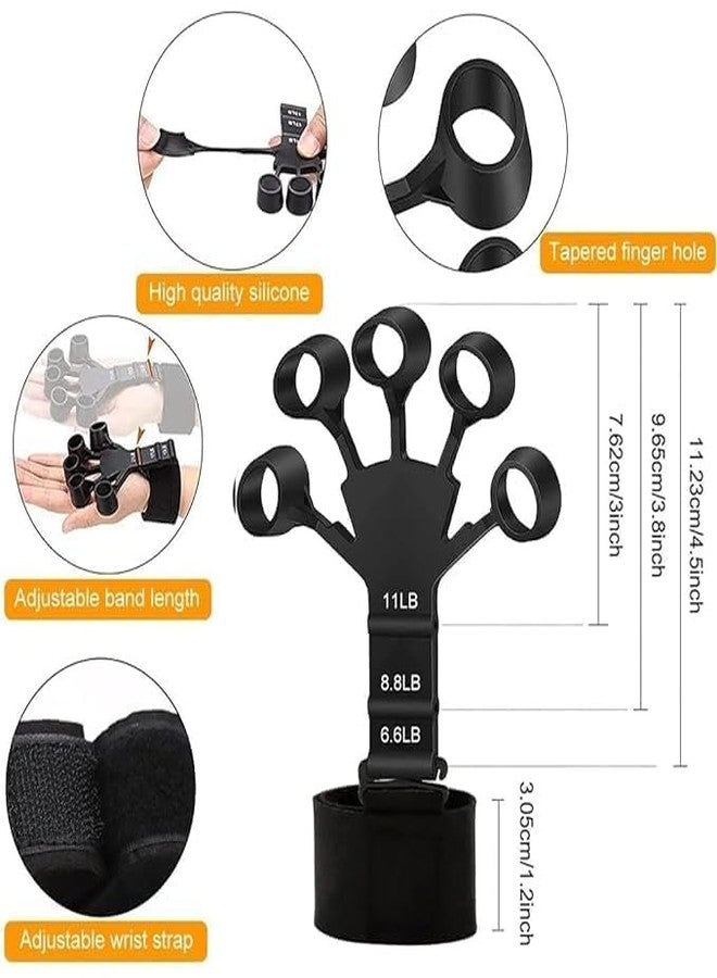 xyno Enhance Your Grip Strength: Combo Pack Hand Grip Strengthener with Counter & Forearm Exerciser Hand Gripper with Counter Meter and Finger Gripper Combo For Forearm, Viens & Fingers - Image 3