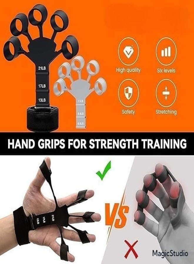 xyno Enhance Your Grip Strength: Combo Pack Hand Grip Strengthener with Counter & Forearm Exerciser Hand Gripper with Counter Meter and Finger Gripper Combo For Forearm, Viens & Fingers - Image 4