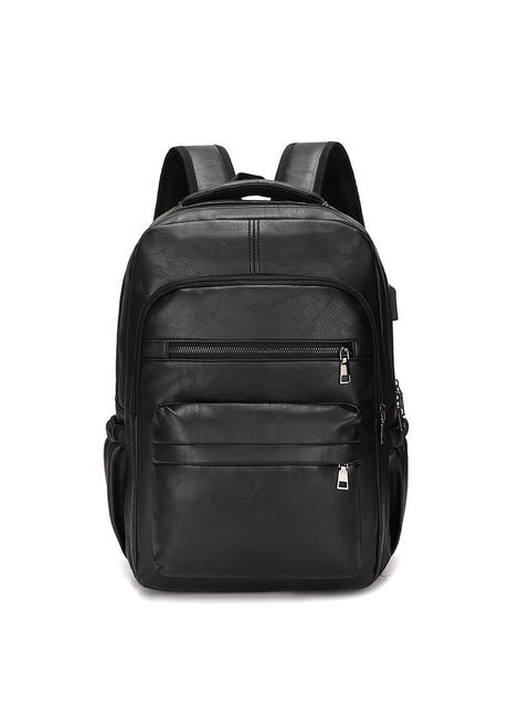 PU leather men's multifunctional backpack