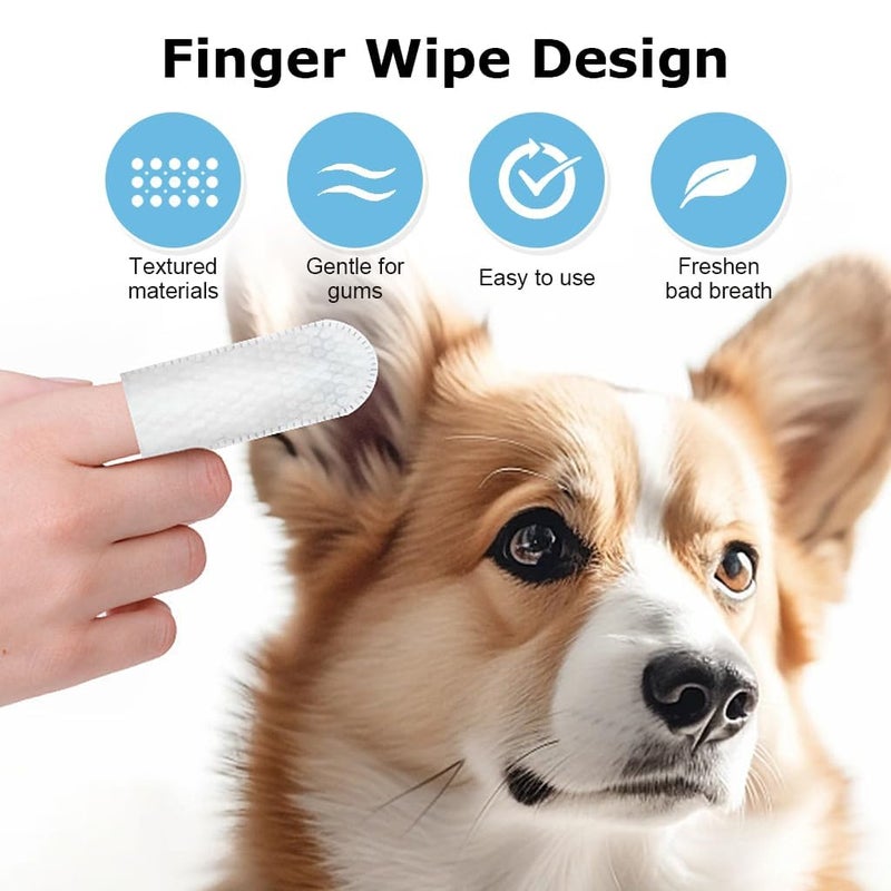 VIKINGS Pet Wet Wipes, Disposable Pet Cleaning Finger Cover Cot Wipes Dog Cat Ear Cleaning Cover Finger Wet Wipes, Non-Woven Ear Cleaning Wet Wipes Protecting Cat Dog Ear Health(Pack(1) 50 Pcs) - Image 5