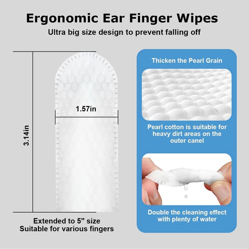 VIKINGS Pet Wet Wipes, Disposable Pet Cleaning Finger Cover Cot Wipes Dog Cat Ear Cleaning Cover Finger Wet Wipes, Non-Woven Ear Cleaning Wet Wipes Protecting Cat Dog Ear Health(Pack(1) 50 Pcs) - Image 2