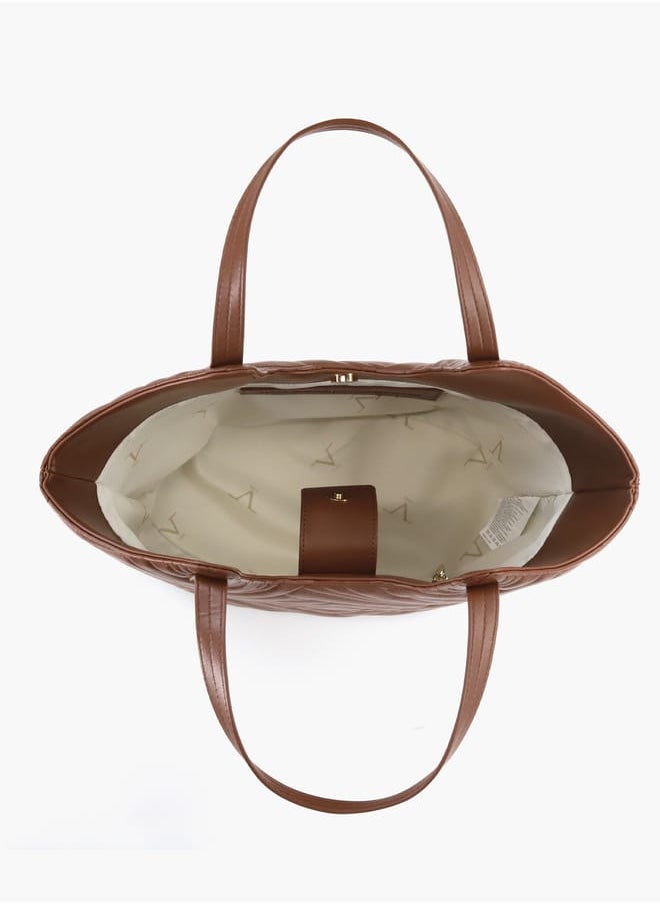 V Italia - Quilted Tote Bag with Double Handle and Button Closure - Image 1