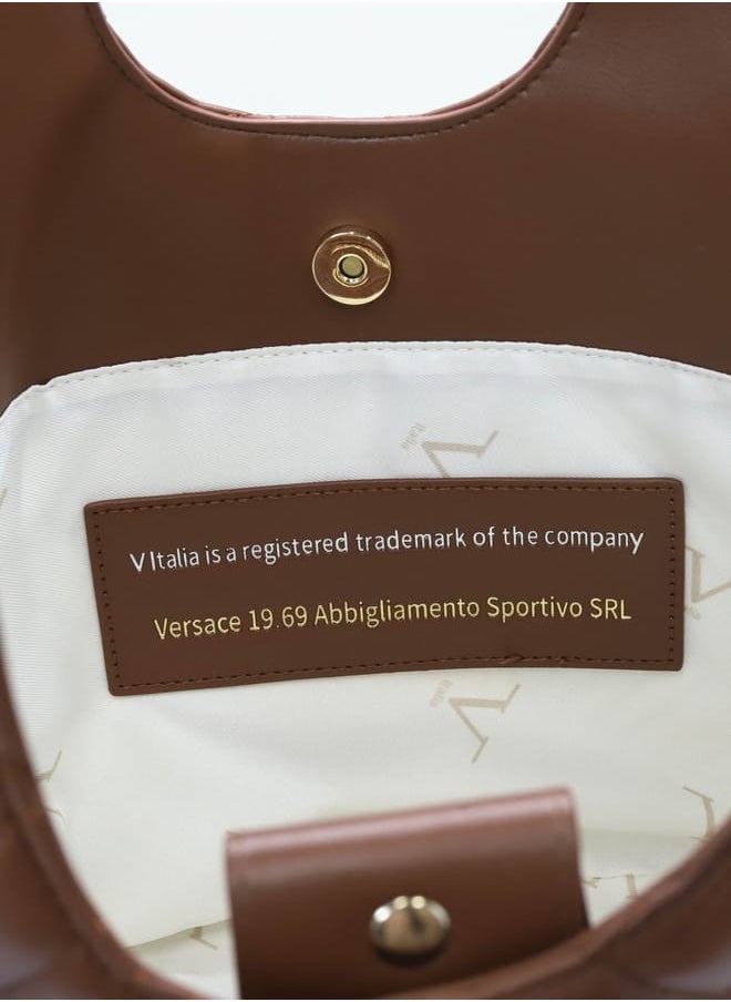 V Italia - Quilted Tote Bag with Double Handle and Button Closure - Image 1