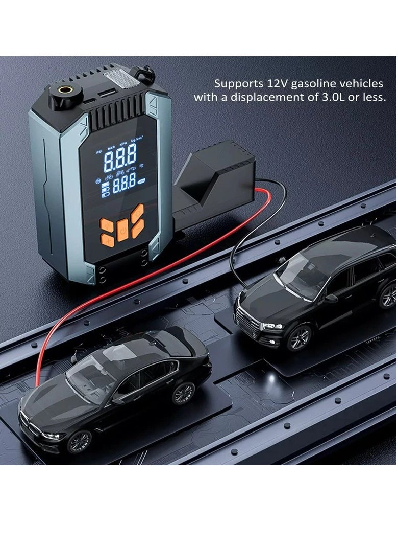 SUITU 2024 Upgraded Wireless 150PSI Car Emergency Starter & Multi-Functional Inflator - Portable Air Compressor with LCD Display, LED Lighting, and Power Bank for Cars, Motorcycles, Bicycles, Balls & More  - Image 3