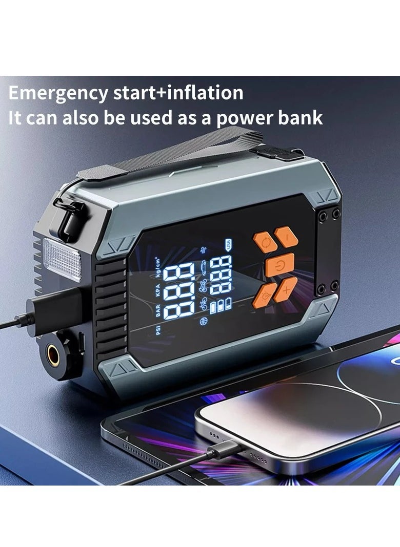 SUITU 2024 Upgraded Wireless 150PSI Car Emergency Starter & Multi-Functional Inflator - Portable Air Compressor with LCD Display, LED Lighting, and Power Bank for Cars, Motorcycles, Bicycles, Balls & More  - Image 5