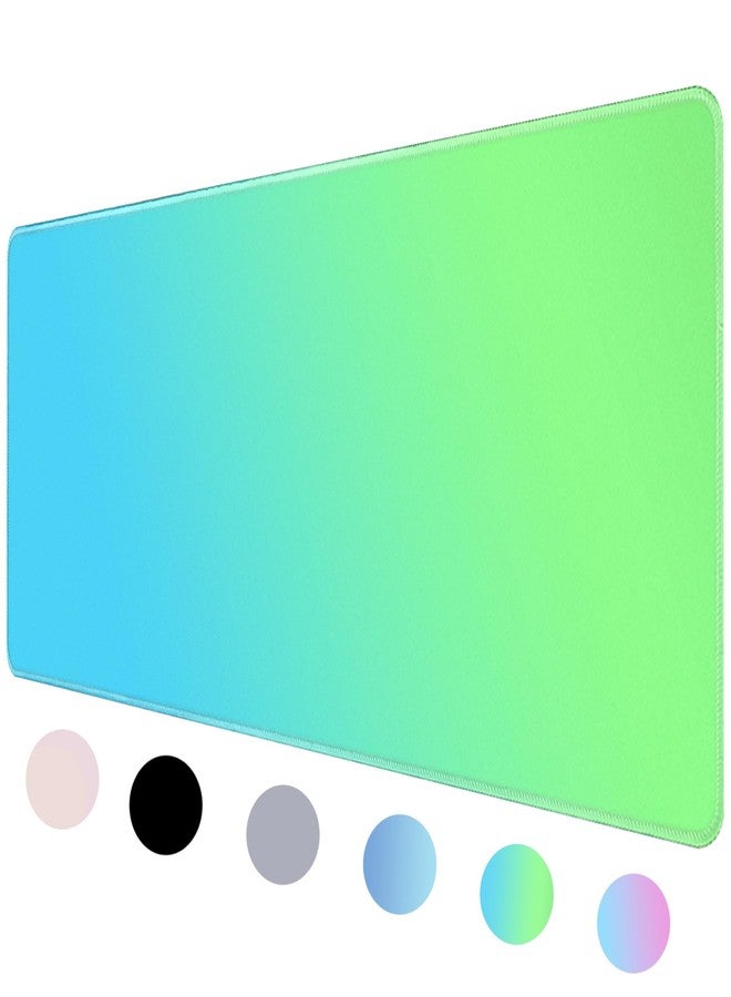 Bloss Desk Mat, Non-Slip Desk Pad Mat Protector, Large Desk Mat for Keyboard and Mouse, Mint Green Desk Mousepad with Stitched Edges, Mouse Pad for Gaming(31.5×11.8 Inches) - Image 1