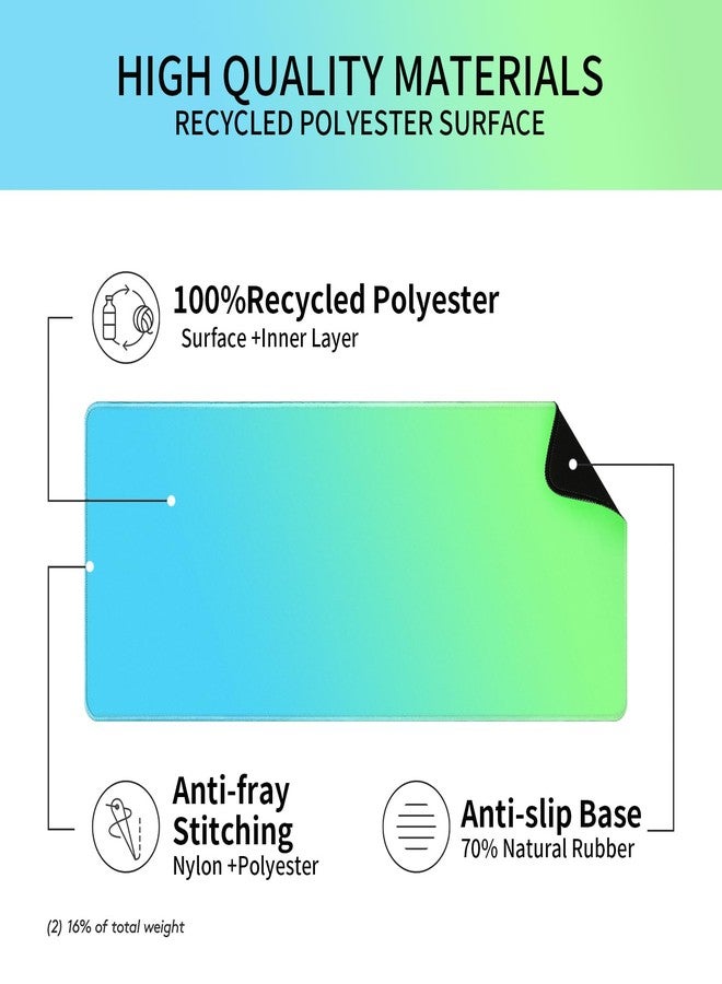 Bloss Desk Mat, Non-Slip Desk Pad Mat Protector, Large Desk Mat for Keyboard and Mouse, Mint Green Desk Mousepad with Stitched Edges, Mouse Pad for Gaming(31.5×11.8 Inches) - Image 5