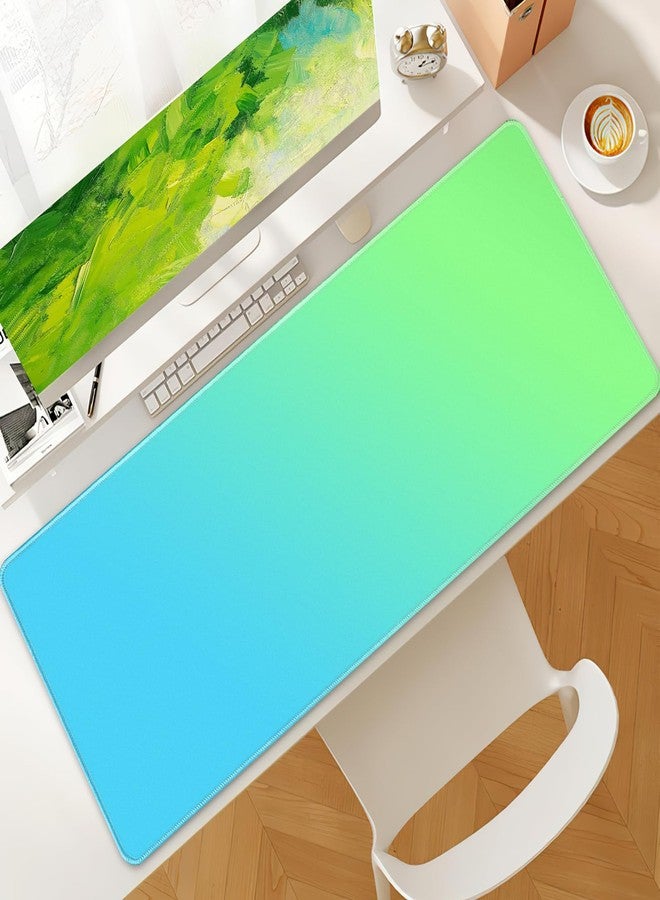 Bloss Desk Mat, Non-Slip Desk Pad Mat Protector, Large Desk Mat for Keyboard and Mouse, Mint Green Desk Mousepad with Stitched Edges, Mouse Pad for Gaming(31.5×11.8 Inches) - Image 3
