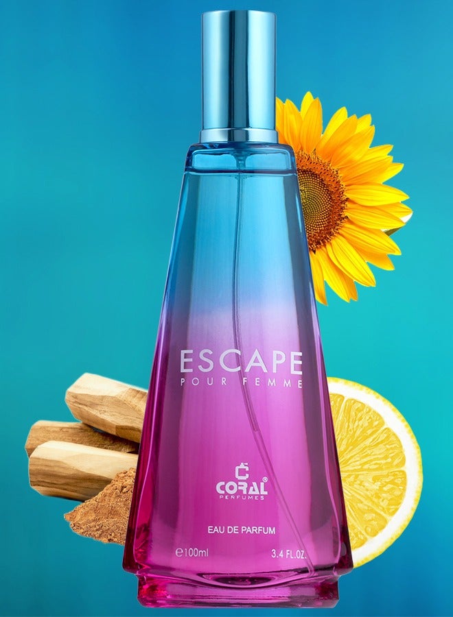 Coral Escape Pour Femme Perfume For Women - Pack of 3 x 100ML | Eau De Parfum | Long-Lasting Luxurious Perfume - Image 4