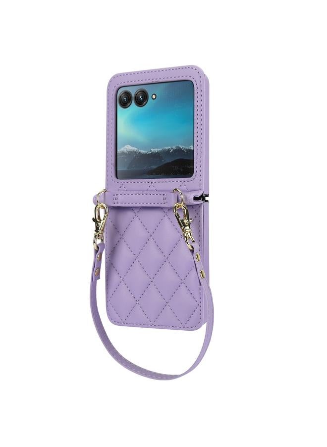 اس-توب جراب لهاتف Motorola Razr 40 Ultra ذو نسيج معيني مع حبل طويل وقصير - Image 3