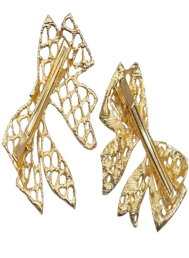 Luxelocks Pack of 2 pcs Elegant Pearl Bow Hair Clip, Gold-Toned Metal Frame, Decorative Hair Accessory for Special Occasions - Image 5