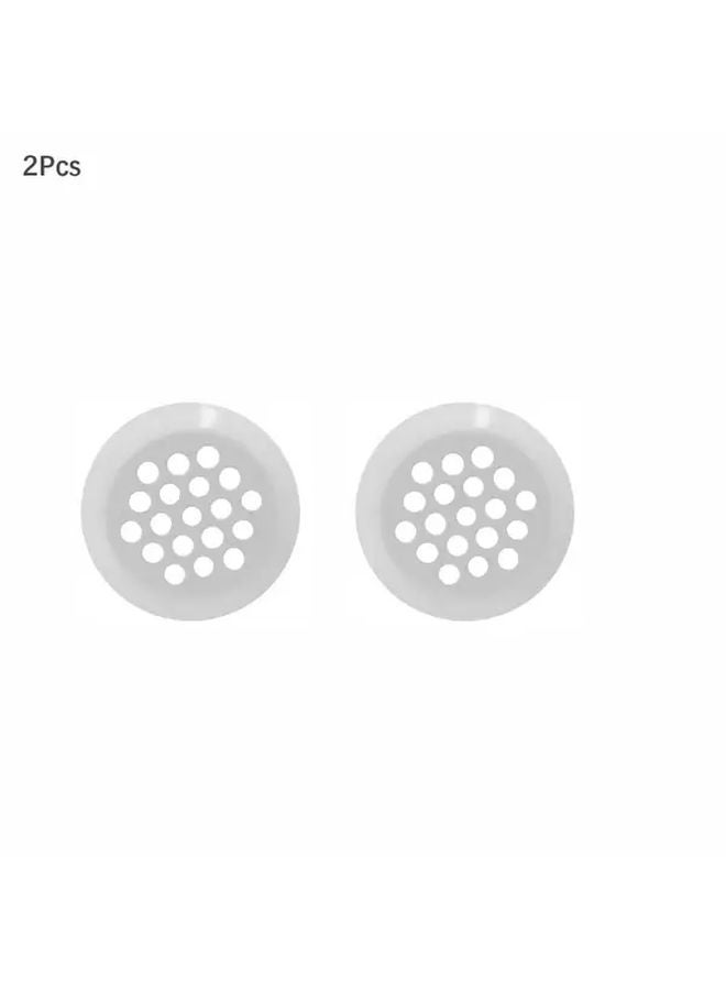 2pcs White Stainless Steel Round Arch Belly Vent 1.38 Inch For Kitchen Cabinet - Image 1