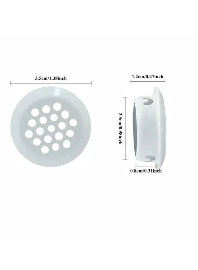 2pcs White Stainless Steel Round Arch Belly Vent 1.38 Inch For Kitchen Cabinet - Image 4