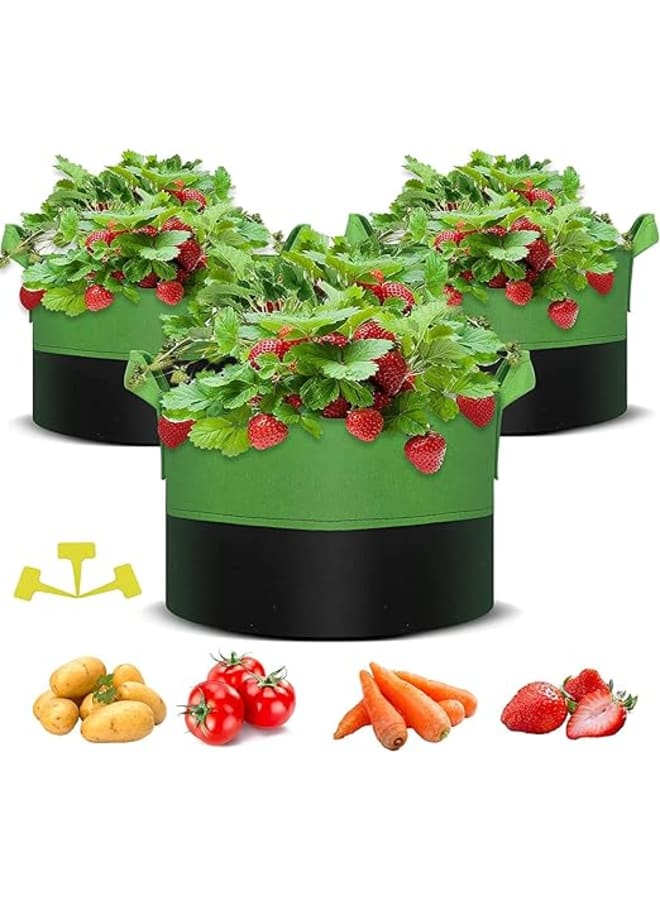 10 Gallon Fabric Potato Grow Bags with Non-Woven Vegetable Handles for Potatoes, Tomatoes, Flowers, Fruits 3 Pack - Image 1